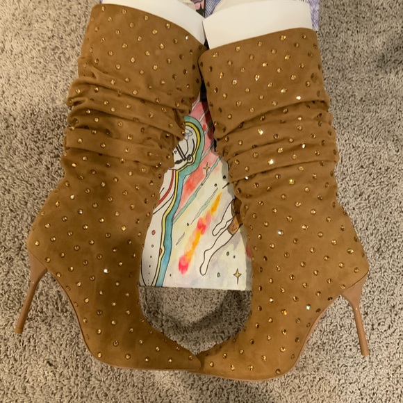 Jeffrey Campbell Tan Studded Slouch Boots - Picture 6 of 7